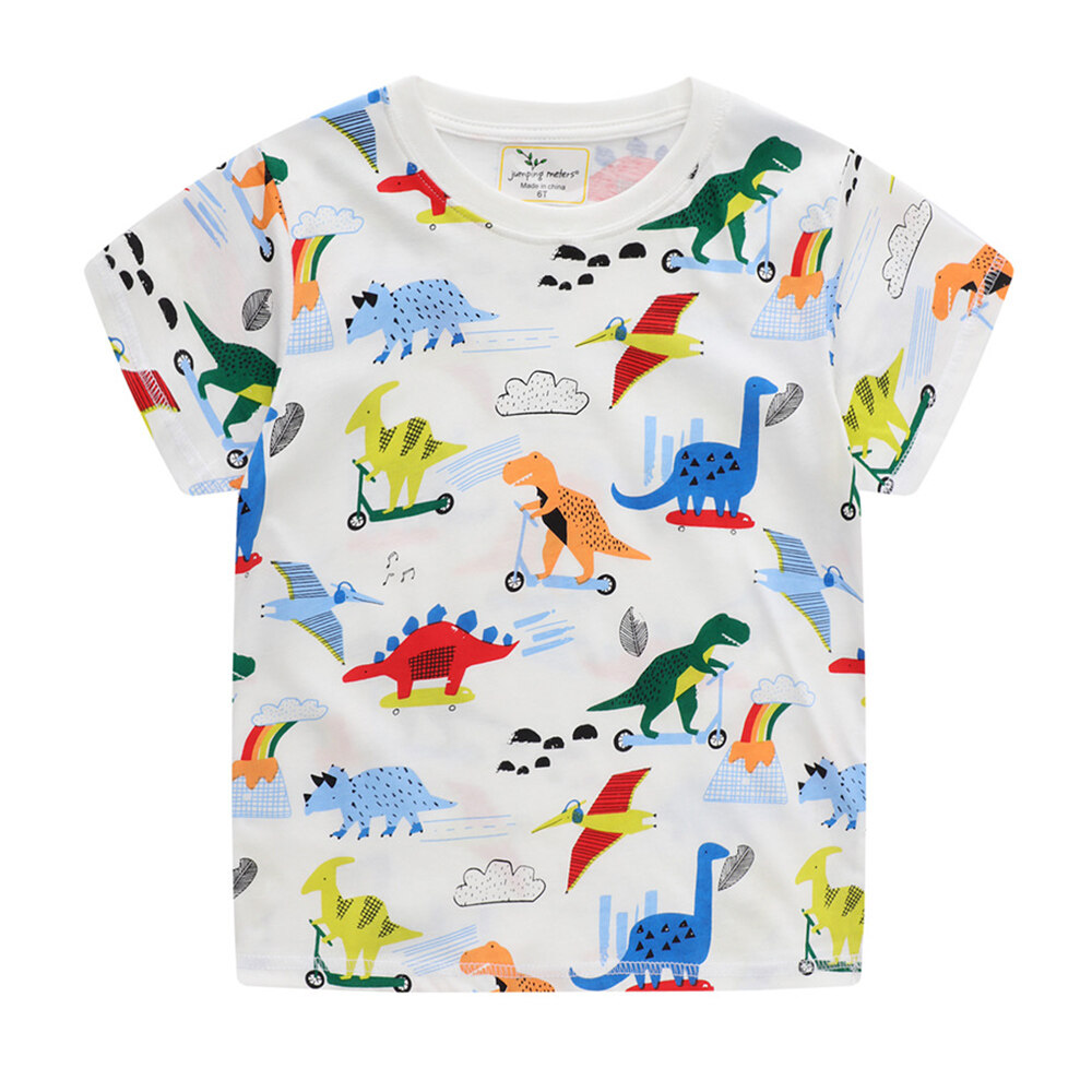 Summer Kids Boys Dinosaur Tshirts Baby Clothing Cartoon Jurassic Dinosaurs Full Prints Kid Boy Tops Tees T-shirts 1-7 Years